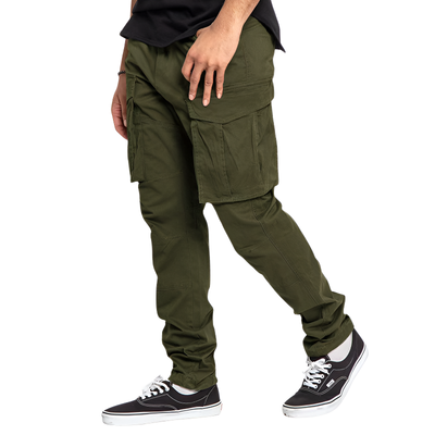 Pantaloni cargo uomo verde militare
