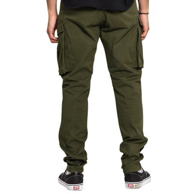 Pantaloni cargo uomo verde militare