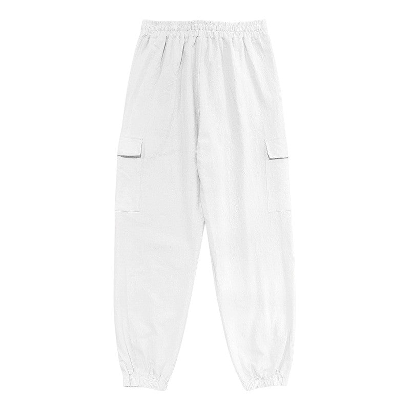 Pantaloni cargo bianchi uomo