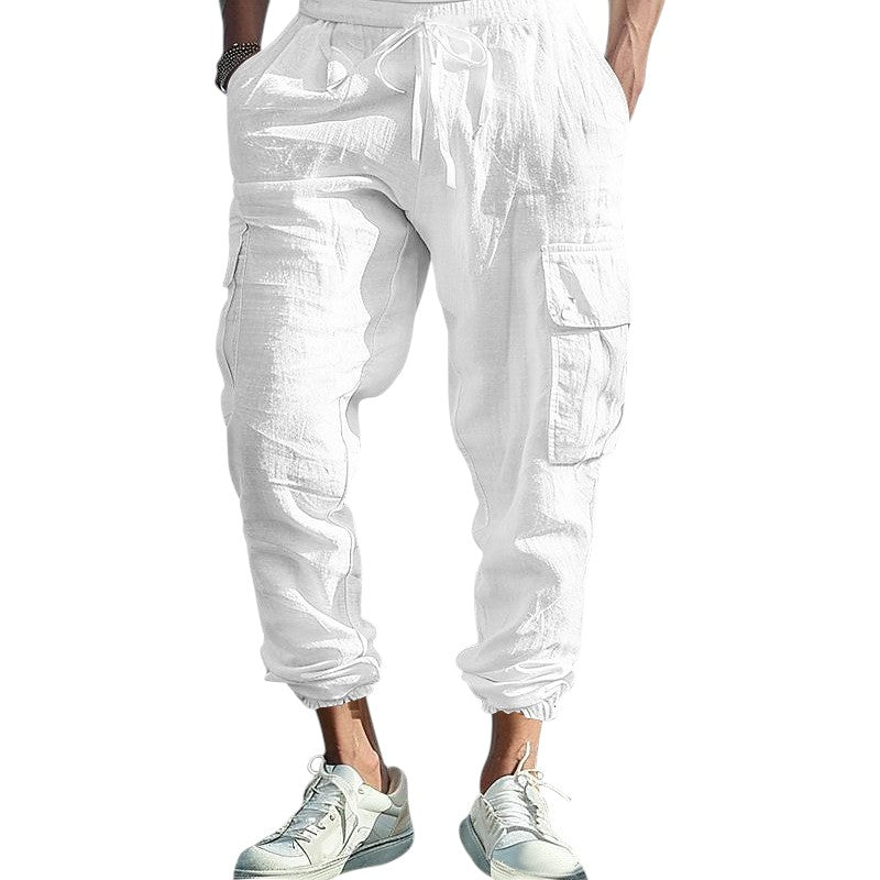 Pantaloni cargo bianchi uomo