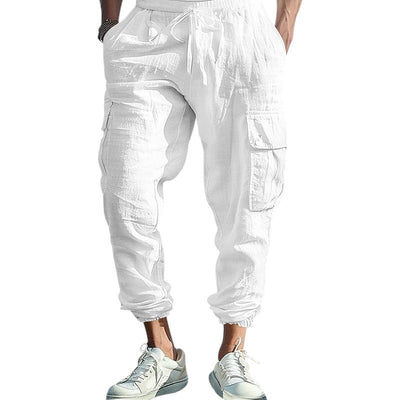 Pantaloni cargo bianchi uomo