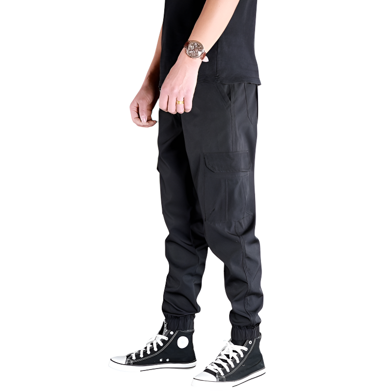 Pantaloni uomo cargo con elastico alle caviglie