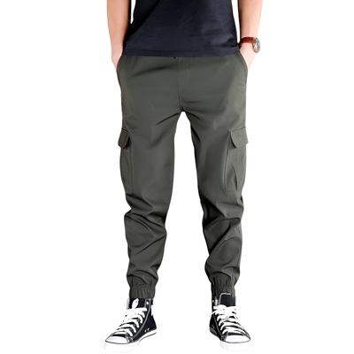 Pantaloni uomo cargo con elastico alle caviglie