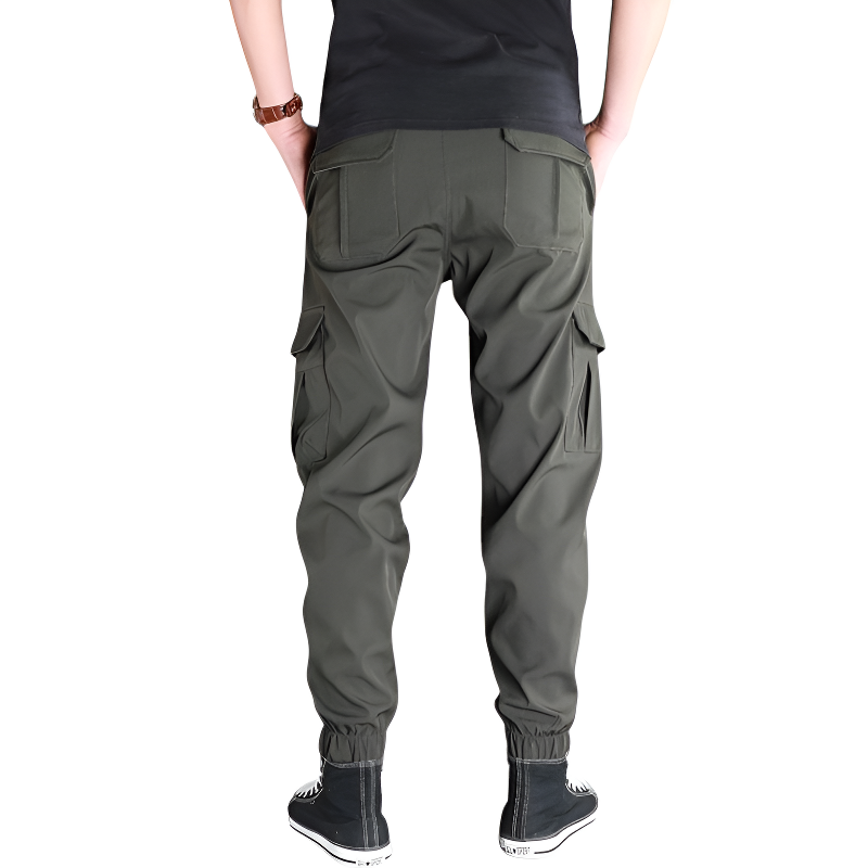 Pantaloni uomo cargo con elastico alle caviglie