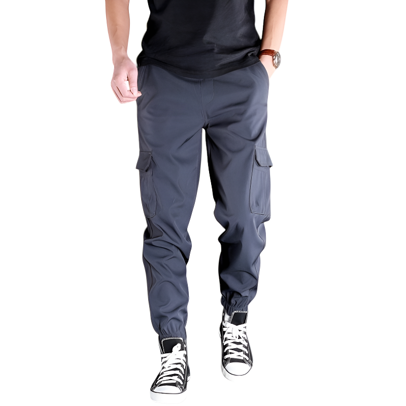 Pantaloni uomo cargo con elastico alle caviglie