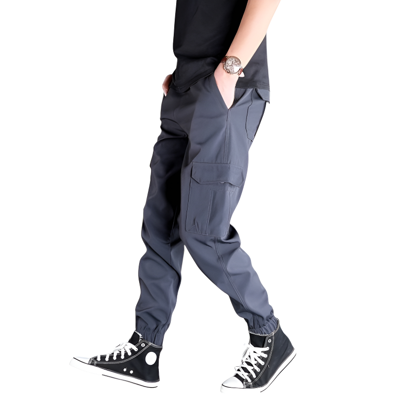 Pantaloni uomo cargo con elastico alle caviglie