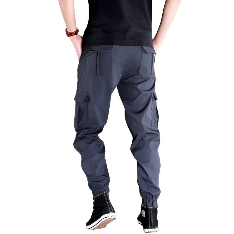 Pantaloni uomo cargo con elastico alle caviglie