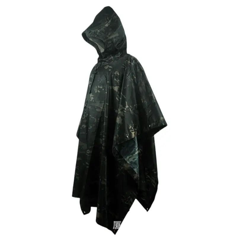 Poncho noir imperméable randonnée
