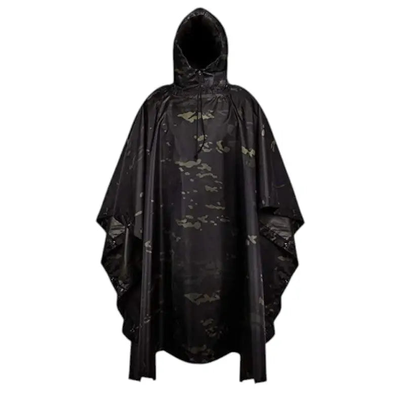 Poncho noir imperméable randonnée