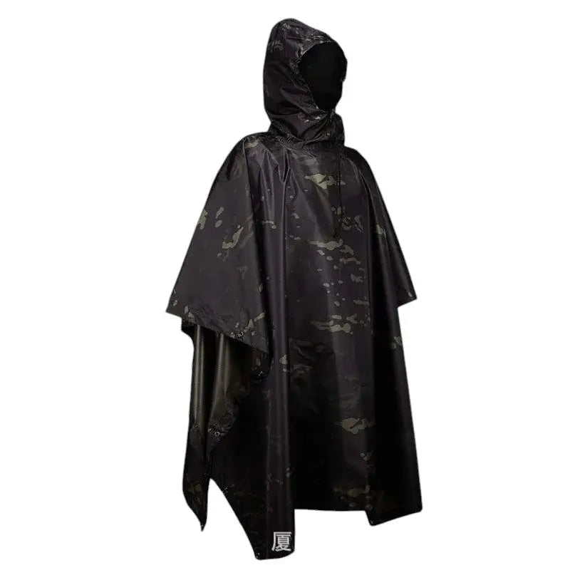 Poncho noir imperméable randonnée