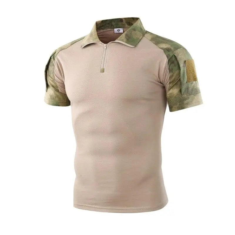 T-SHIRT MILITAIRE AVEC FERMETURE ÉCLAIR