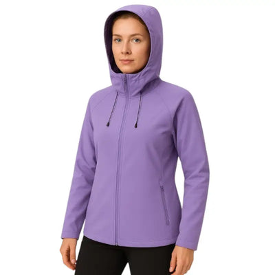 Veste softshell polaire femme chaude avec capuche coupe-vent
