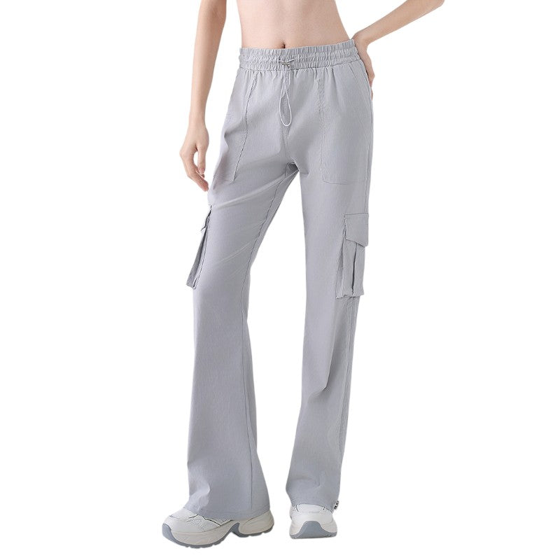 Womens flared cargo trousers