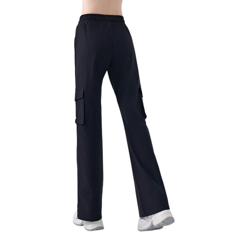 Womens flared cargo trousers