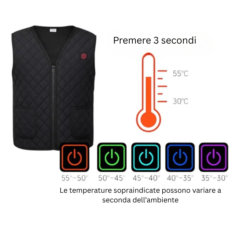 Gilet riscaldato regolabile