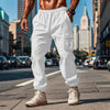 Pantaloni cargo bianchi uomo