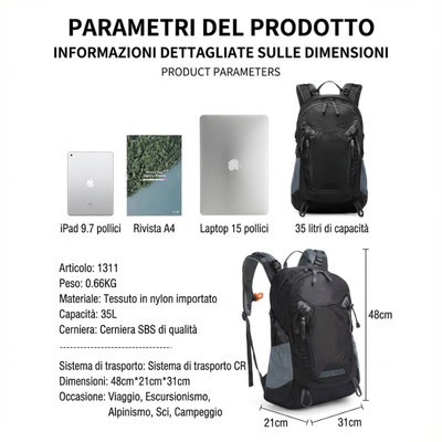 Zaino da montagna uomo