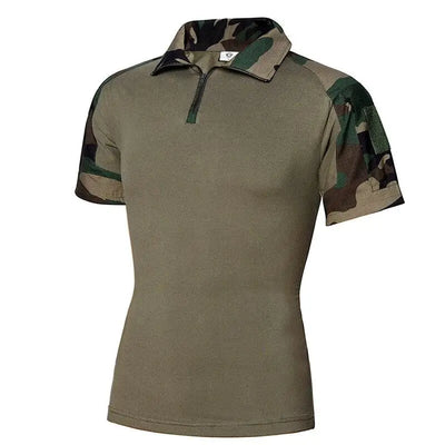 T-SHIRT MILITAIRE AVEC FERMETURE ÉCLAIR