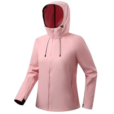 Veste softshell polaire femme chaude avec capuche coupe-vent