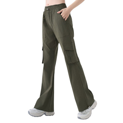 Womens flared cargo trousers